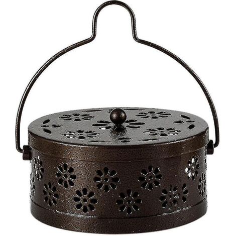 Porte-spirale anti-moustiques rétro portable, porte-encens anti-moustiques pour la maison et le camping (bronze)