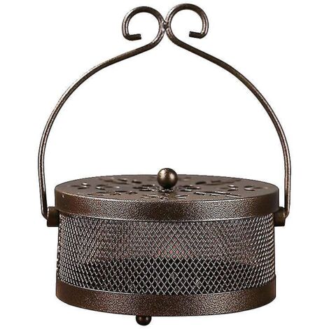 Porte-spirales anti-moustiques, boîte à spirales anti-moustiques, spirale d'encens au bois de santal rétro portable et ignifugée B