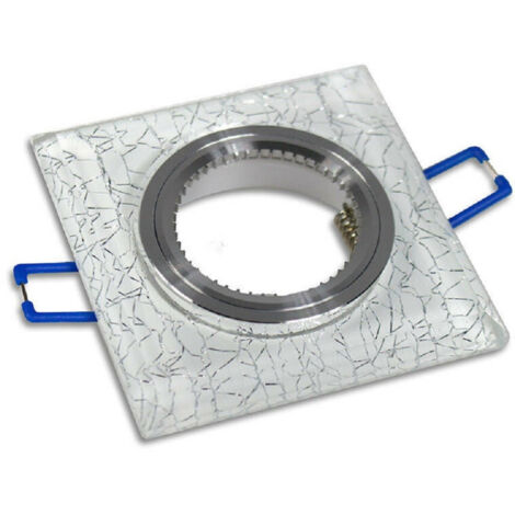 Porte-spot Encastrable Pour Spot Carré P16 Verre Pailleté Blanc Argent Doré Argent