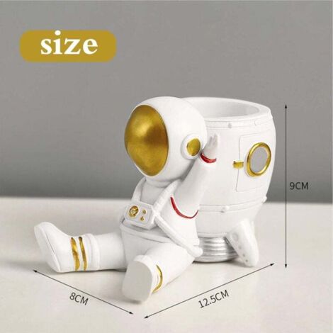 Porte-Stylo Astronaute Résine Organisateur Stylos Porte-Brosse Cosmétique Pot Pinceaux Maquillage Décoratif
