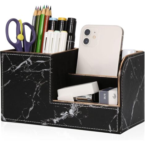 Porte-stylo Bureau - Organisateur de porte-crayons de bureau Accessoires de bureau Fournitures de bureau Organisation Décor (Noir)