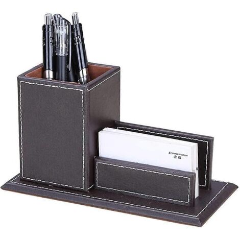 Porte-stylo créatif avec support pour cartes de visite (marron)