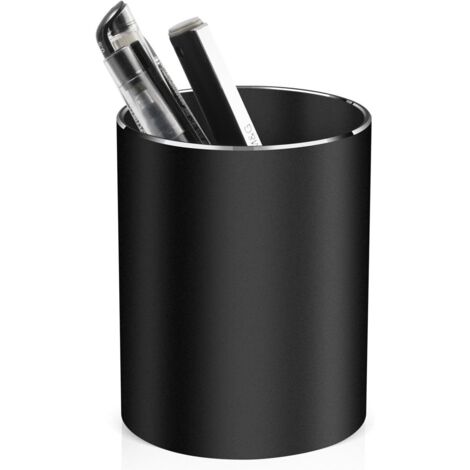 Porte-stylo cylindrique étanche en alliage d'aluminium, noir