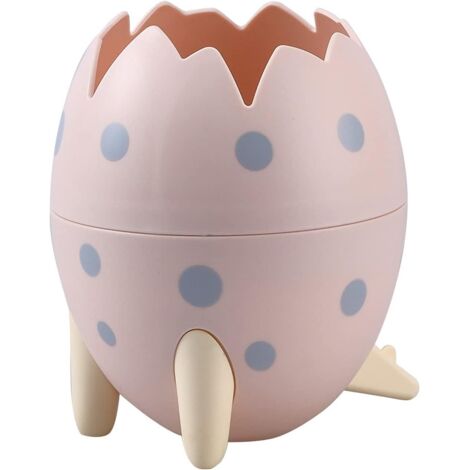 Porte-stylo de bureau créatif, grande capacité, boîte de rangement tendance en forme d'œuf de dinosaure (rose)