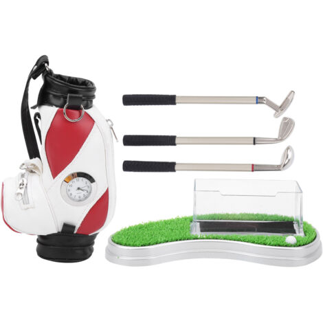 Porte-stylo de sac de golf avec étui à carte horloge, kit de décoration de bureau pour fans de golf