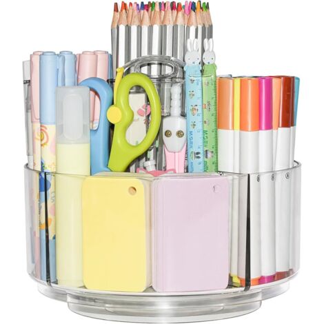 Porte-stylo en acrylique transparent, rotatif à 360 degrés ()