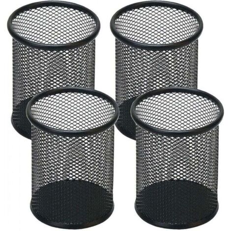 Porte-stylo en maille, porte-crayon pour bureau, organisateur de stylos, 4 pièces, noir