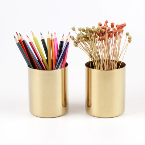 Porte-stylo en or pour bureau, rangement multifonctionnel crayons, décoration de bureau élégante