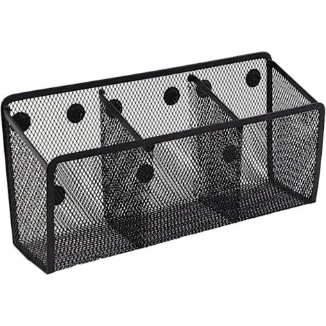Porte-stylo magnétique, panier de rangement en maille avec aimant de réfrigérateur ultra-puissant, accessoires pour tableau blanc et armoire, organisateur de fournitures de bureau