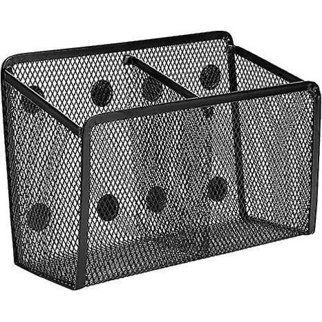 porte - Stylo Magntique, Panier  Stylo Maill En Acier Inoxydable, (deux Carrs) Appareil D'criture En Mtal Pour Tableau Blanc, Tableau Noir, Cuisin
