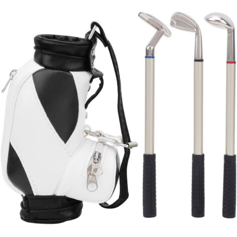 Porte-stylo Mini Golf avec Stylo, Décoration de Bureau, Cadeau pour Amis Golfeurs, Noir et Blanc