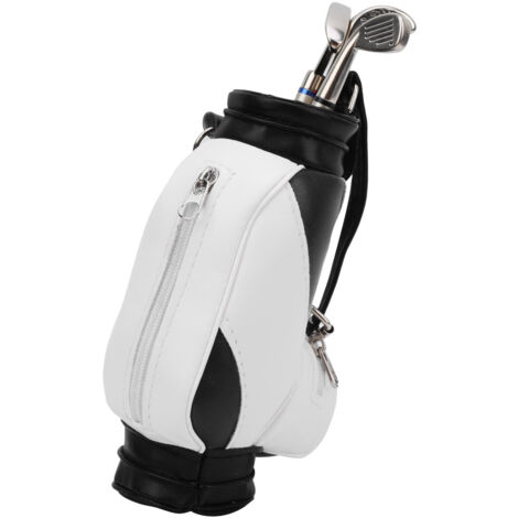 Porte-stylo Mini Golf avec Stylo, Décoration de Bureau, Cadeau pour Amis Golfeurs, Noir et Blanc