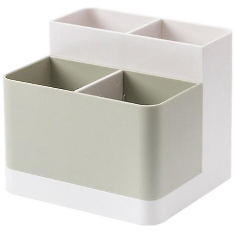 Porte-stylo multifonctionnel à 4 compartiments, organisateur de bureau décoratif vert