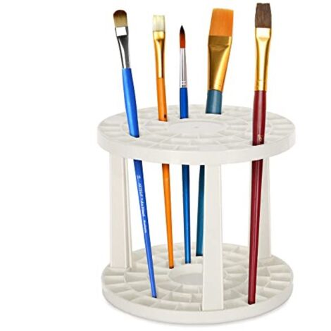 Porte-stylo multifonctionnel perforé - Tube de rangement rond rotatif grande capacité pour bureau/porte-stylo