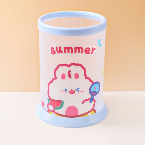 Porte-stylo pliable mignon en forme de lapin, rangement de bureau étudiant, boîte de rangement pour fournitures de bureau
