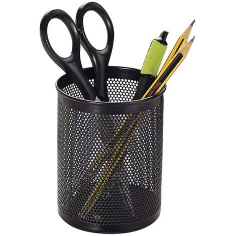 Porte-stylo Pour Bureau, Maille Métallique, Porte-crayon Rond, Organisateur de Bureau Pour Bureau, Maison, école,Noir, 1 Pièce.