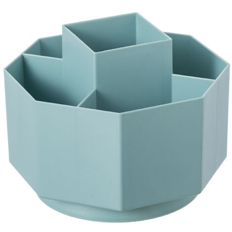 Porte-stylo rotatif en plastique, support de rangement de papeterie de bureau, porte-stylo de rangement hexagonal de bureau(vert)