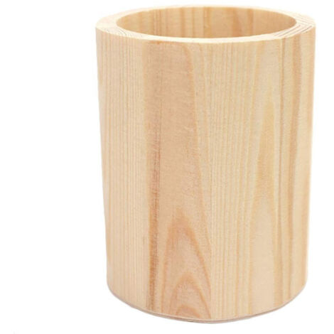 Porte-stylos Rond En Bois Rf53160 Organisateur 10x8cm Stylos Crayons Conteneur