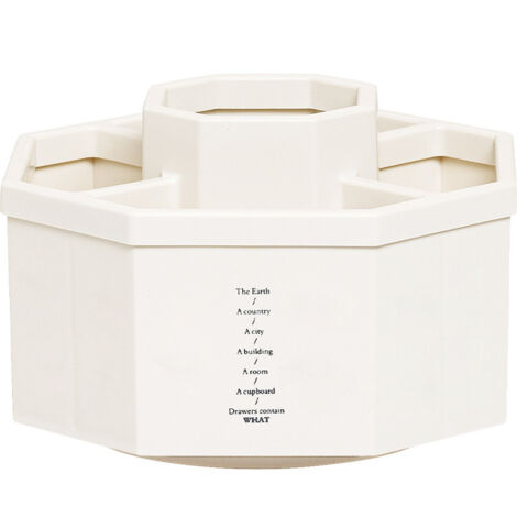 Porte-stylos rotatif multifonction pour bureau, coloris blanc, organisateur pratique