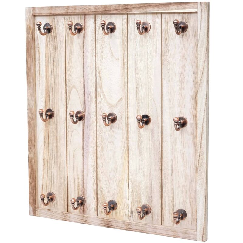 HHG - Porte-tasses Marano, étagère de suspension, planche aux tasses, style shabby, vintage 50x45x5cm, nature