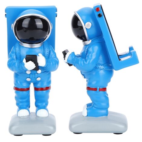 Porte-Téléphone Astronaute en Résine Miniature, Décoration Bureau et Intérieur Artisanat Bleu