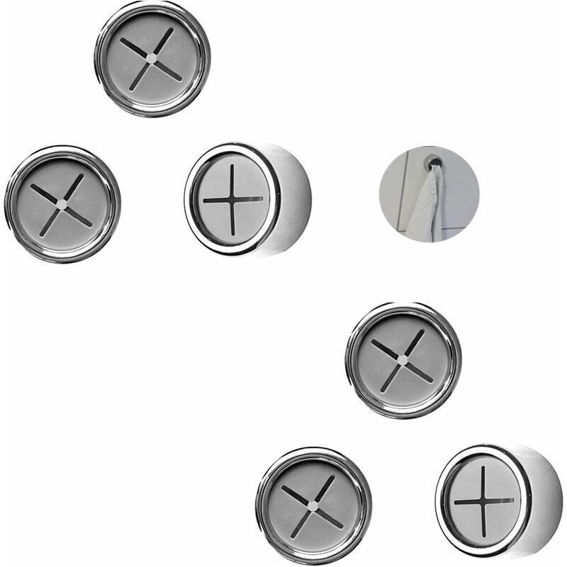 Porte-torchon Crochet de Serviette ，6 Pièces Crochet Adhésif Ronde Support Accroche torchon Sans Perage Porte-Torchons Porte Torchons Autocollante