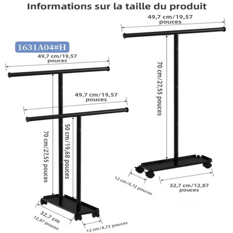 Porte-tovaglioli sur pied à roulettes, porte-tovaglioli égouttoir, porte-tovaglioli de salle de bain, porte-tovaglioli multifunzionali, 2 barre