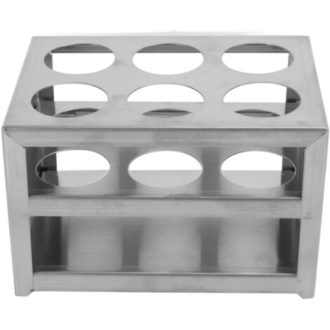 Porte-tubes en acier inoxydable 304, support laboratoire 6 trous 3 étages pour tubes 32 mm