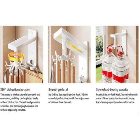 Porte-ustensiles de cuisine multifonctionnel blanc