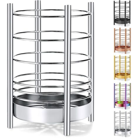 Porte-ustensiles de cuisine pour plan de travail, pots à ustensiles en acier inoxydable, organisateur de rangement pour ustensiles,