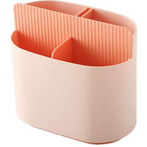 Porte-ustensiles de cuisine rose, repose-couteaux, rangement multifonctionnel pour cuillères et fourchettes, cage à baguettes de cuisine, égouttoir