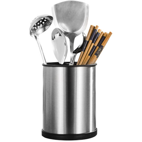 Porte-ustensiles de cuisine rotatif en acier inoxydable, organisateur d'outils de cuisine et de service