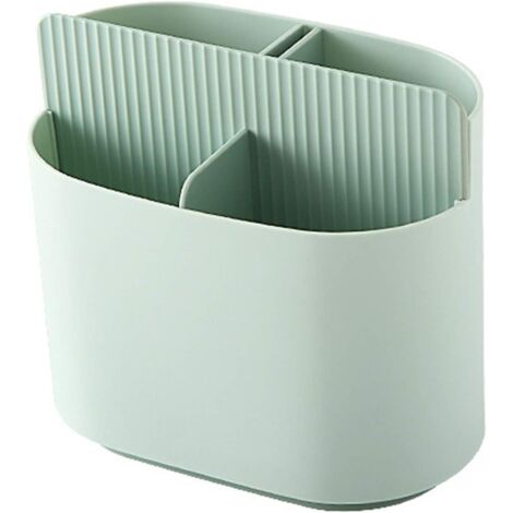 Porte-ustensiles de cuisine vert clair, support à couteaux, rangement multifonctionnel pour cuillères et fourchettes, cage à baguettes de cuisine, égouttoir
