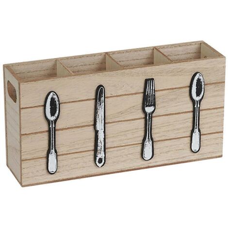Porte-ustensiles en bois, accessoires de cuisine, organisateur de couverts B--