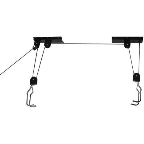Porte-vélo plafond 20 kg,Support de vélo pour plafonds 4 m de hauteur maxi,Crochets caoutchoutés,Mécanisme de verrouillage