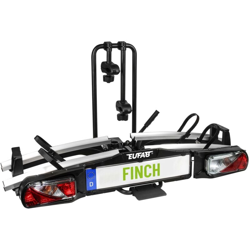 Eufab - Porte-vélos 2 Vélos Sur Attelage Basculante Et Pliable Finch Ii