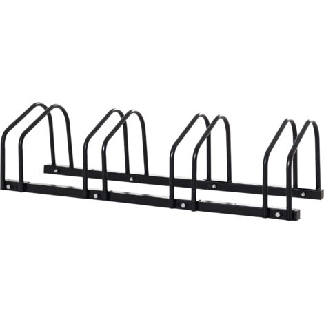 Porte-vélos pour 4 vélos, résistant aux intempéries, fixation murale ou au sol, acier 110 x 33 x 27 cm