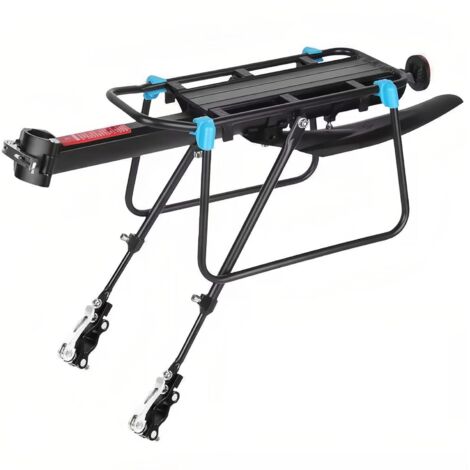 Porte-vélos réglable avec garde-boue, réflecteur et cordon élastique, capacité 110 lb/50 kg