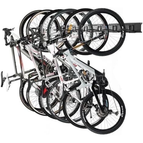 Porte-vélos, support mural pour vélo de garage, 6 porte-vélos et crochets casques, capacité maximale 272 kg, 162 cm -