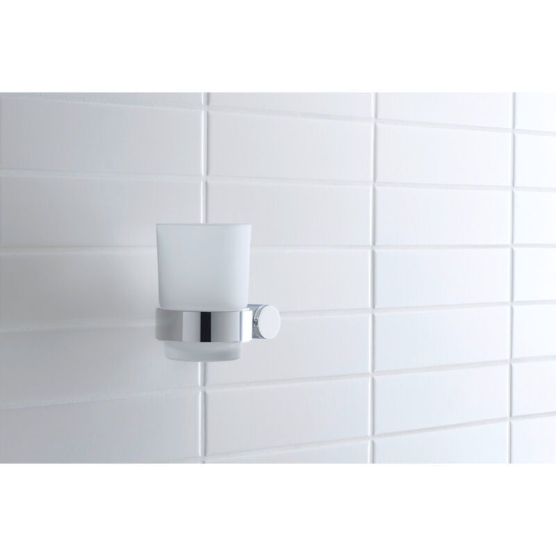 D-Code - Porte-verre avec support, gauche, verre mat/chrome 0099191000 - Duravit