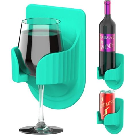 Porte-Verre à vin, Porte-canette de bière, Porte-gobelet Mural, Porte-gobelet pour Salle de Bain/Baignoire, Cadeau de vin (Vert)