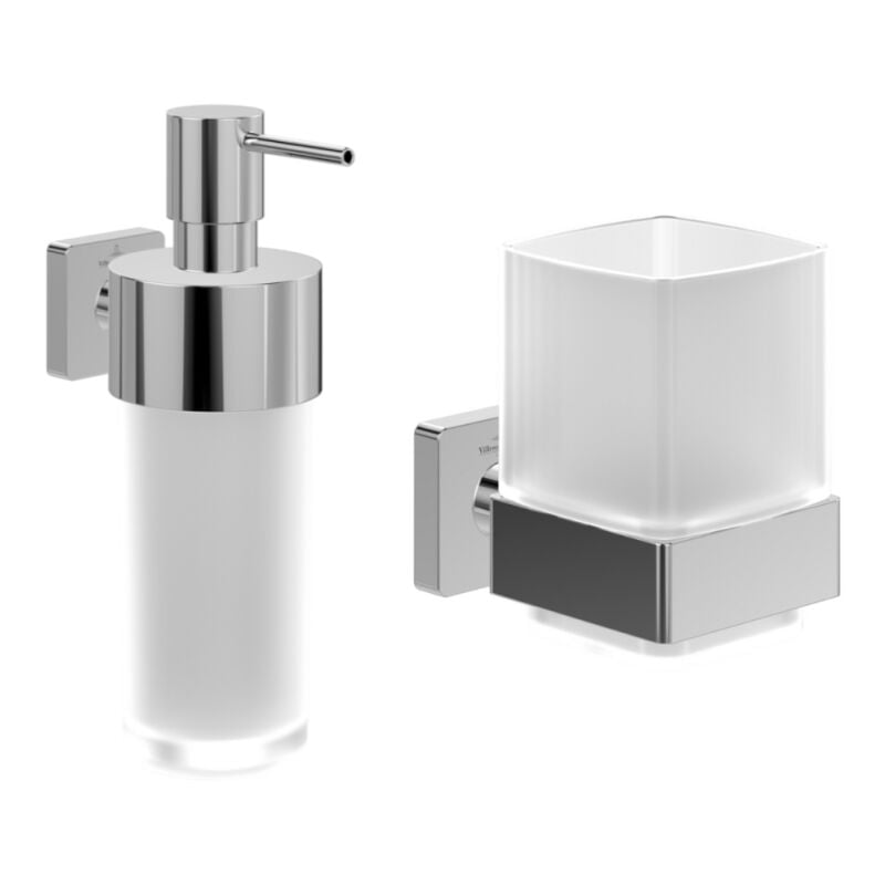 Villeroy&boch - Porte-verre + Distributeur de savon Elements Striking Chrome