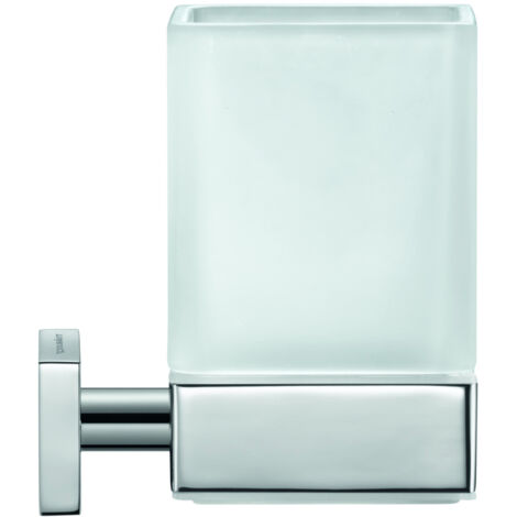 Porte-verre Duravit Karree, verre inclus, mat, chrome,