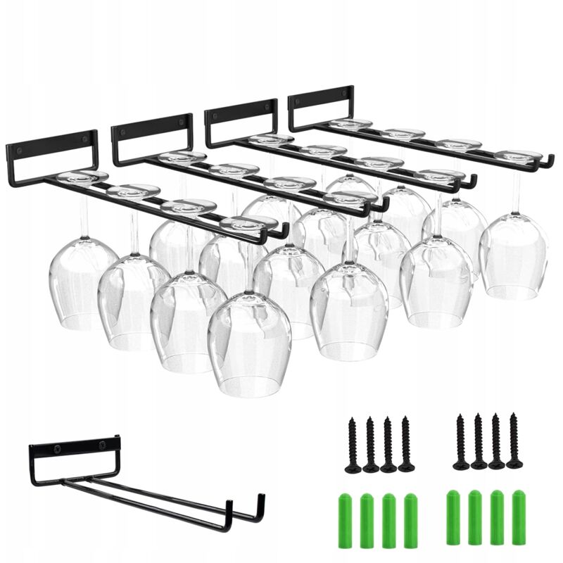 Porte-verres mural pour verres de bar (lot de 4)