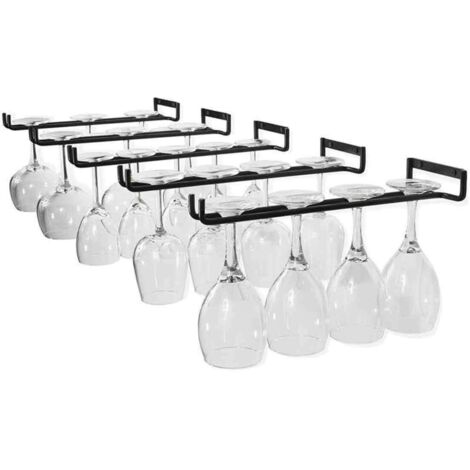 Porte-verres suspendu - porte-verres à vin avec 5 rails pour 13 à 18 verres, 30 cm 5 cm 2 cm