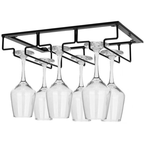 porte-verres Suspendu - Porte-verres  Vin Avec 3 Rails Pour 6 Verres  Vin