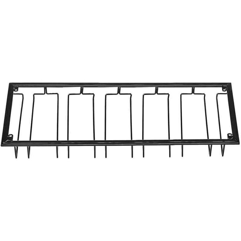 Porte-Verres Suspendu - Support de Verre à Vin avec 6 Rails pour 12-18 Verres, 60 x 22,5 x 5,5cm