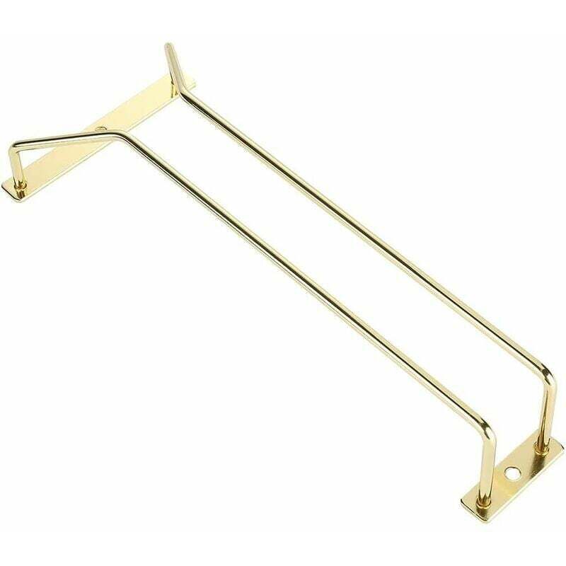 Porte-verres vin dor de 27,5 cm sous un placard, support pour verres vin, 1 range