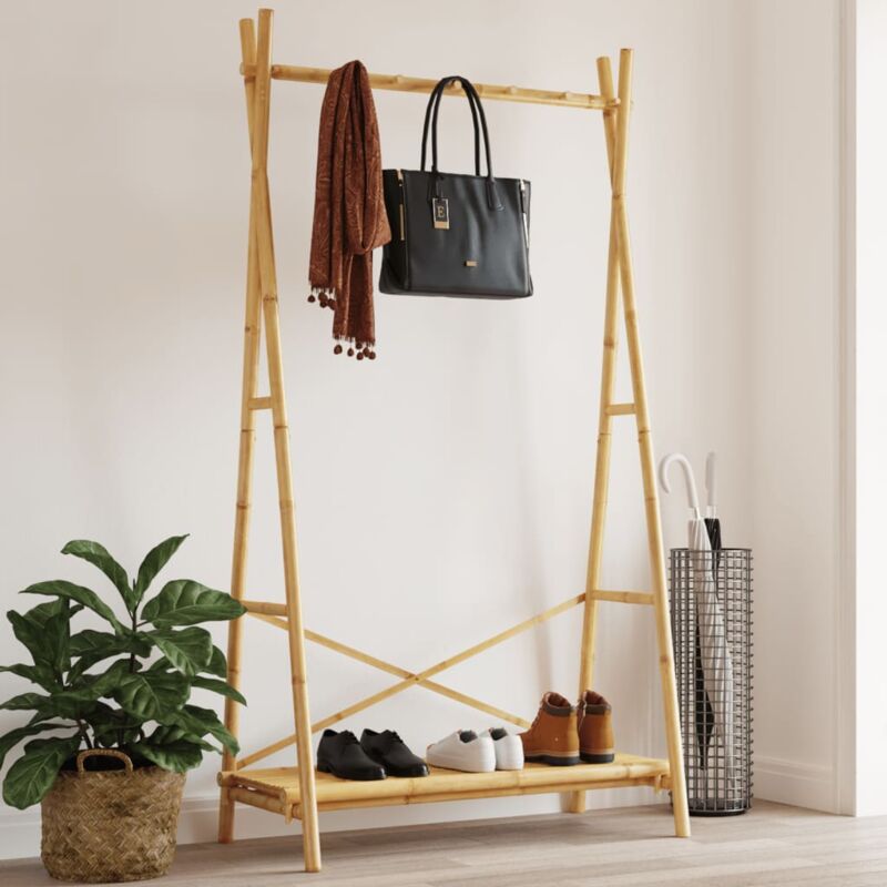 Porte-vêtement avec étagère 102x50x190 cm bambou Vidaxl