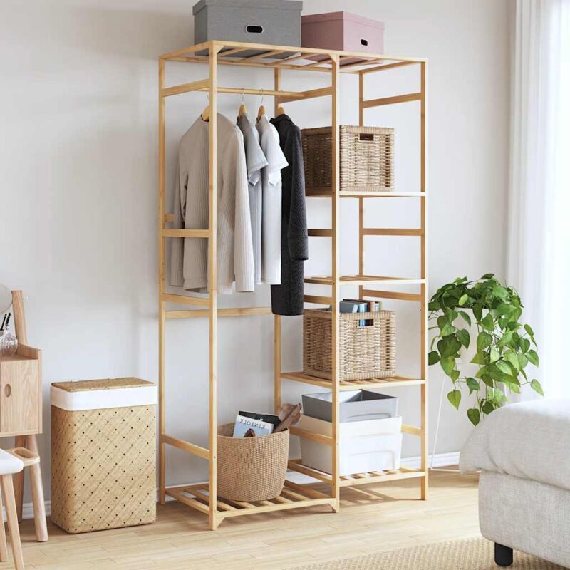 Porte-vêtement avec étagères 100x50x184,5 cm bambou CFW649024